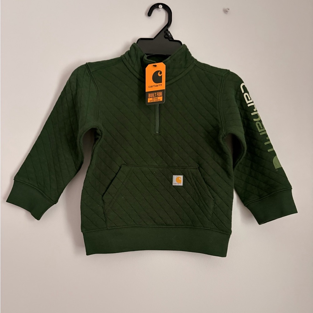 Carhartt Kids Green Quilted Quarter-zip